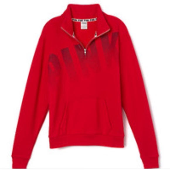 PINK Victoria's Secret Jackets & Blazers - ❤️🌿RED “PINK” HALF ZIP
